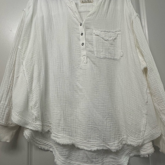 Free People White Casual Button Down Shirt - Picture 5 of 7